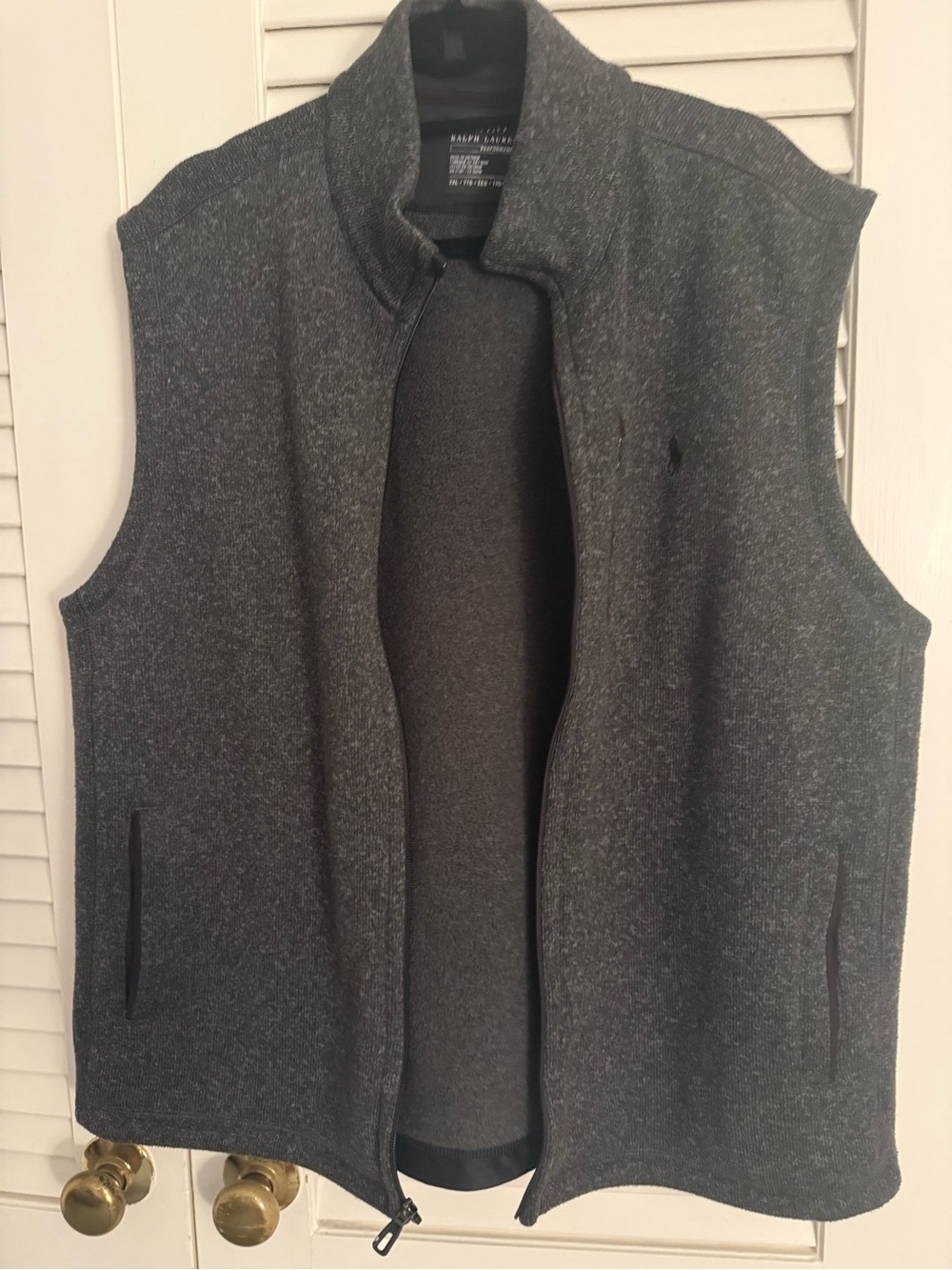Ralph Lauren Men’s Dark Heather Gray Zip-Front Vest